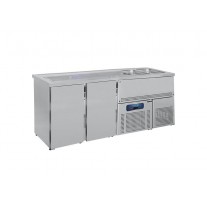 Masa rece/frigorifica bar pentru bere (2 Keg), cu chiuveta dubla