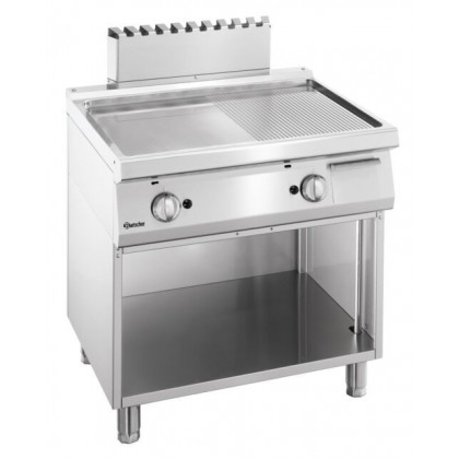 Plita (Grill) gaz, suprafata 1/2 striata, 1/2 neteda si spatiu depozitare deschis