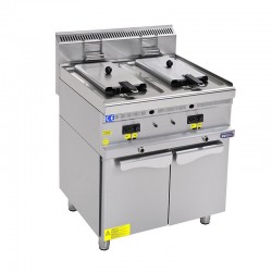Friteuza gaz, 2x8 litri cu dulap depozitare