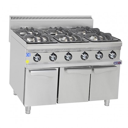 Aragaz / Masina de gatit cu 6 ochiuri, pe gaz, 1200x700 cu suport