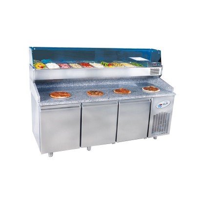 Masa rece preparare pizza cu 3 usi / blat granita