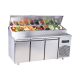 Masa rece preparare pizza cu 3 usi si 7 GN-uri + capac / 1865X800X1090 mm