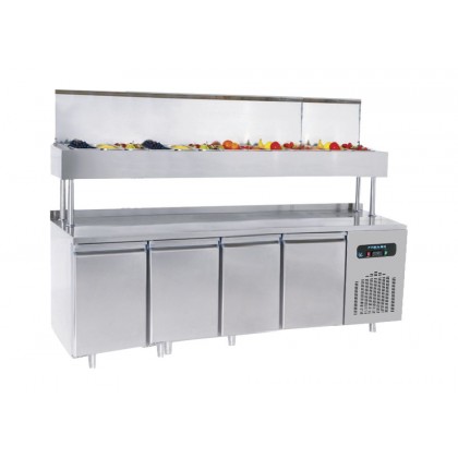 Masa rece 2 usi + vitrina ingrediente cu 12 GN-uri 1/3-150