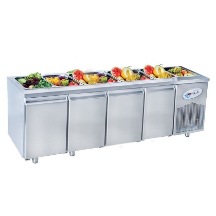 Masa rece pentru legume fructe cu 4 usi si 6 GN-uri 1/1x150