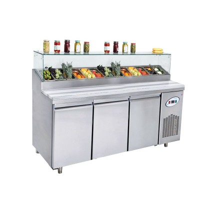 Masa rece preparare pizza cu 3 usi si 9 GN-uri