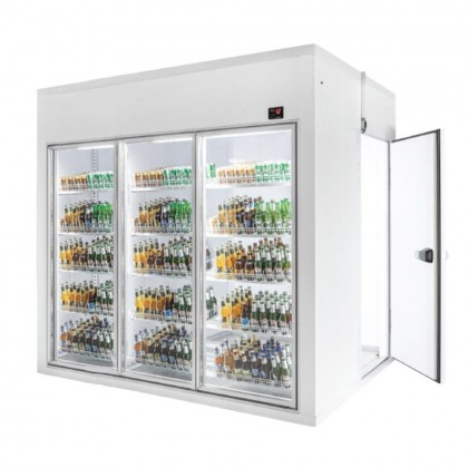 Camera frigorifica cu vitrina 3 usi si spatiu depozitare walk-in/ 5,5 m³