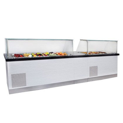 Vitrina rece + calda autoservire / cantina 5 GN - 1/1