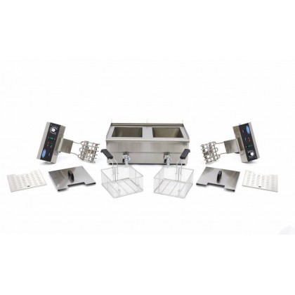 Friteuza electrica, 2 x 16 litri cu robinet de scurgere ulei