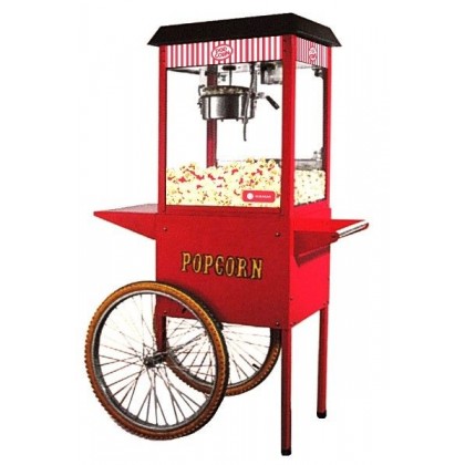 Aparat popcorn cu carucior, 1300 W, rosu