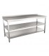 Masa de lucru inox cu 2 polite si rebord, 2500 mm - 1