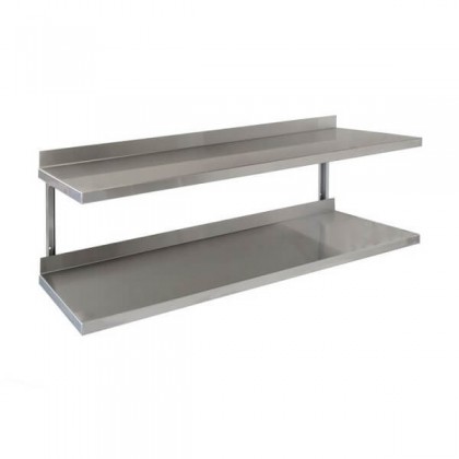 Raft inox, suspendat cu 2 polite, inox, 1600x300x400 mm - 1