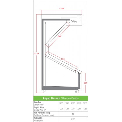 Vitrina frigorifica, legume / fructe, design lemn - 2