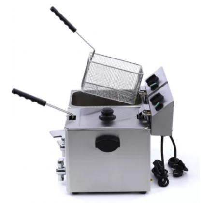 Friteuza electrica, 2 x 8 litri cu robinet de scurgere ulei - 5